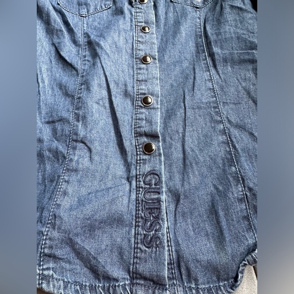 Girls Vintage Denim Guess Top M(10/12) Snap Button Front Long Sleeve - Picture 7 of 13